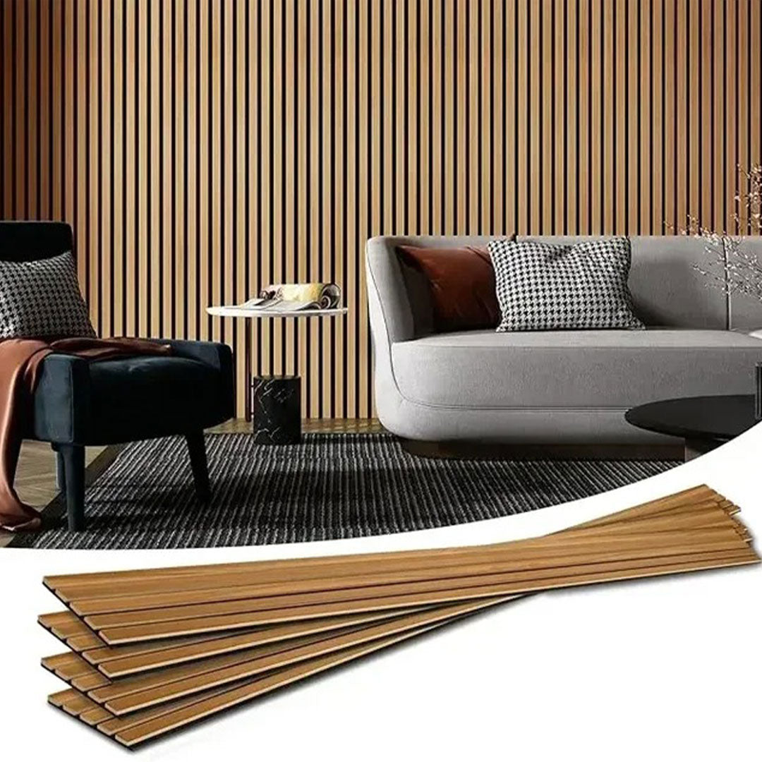 Acoustic Slat Wall Panels | 4 Piece Sets | Premium 3-sided Wood Veneer